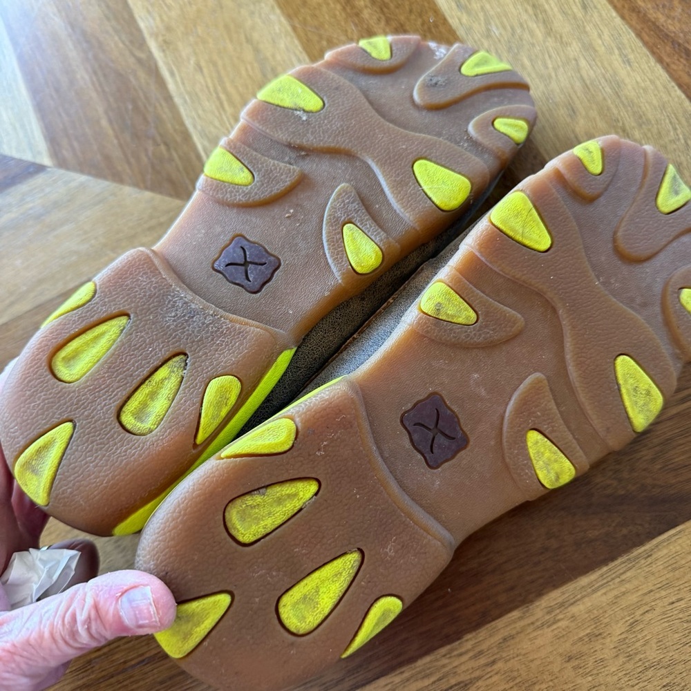 Twisted X Big Boy Moccasins in Brown and Neon Green - Picture 6 of 10
